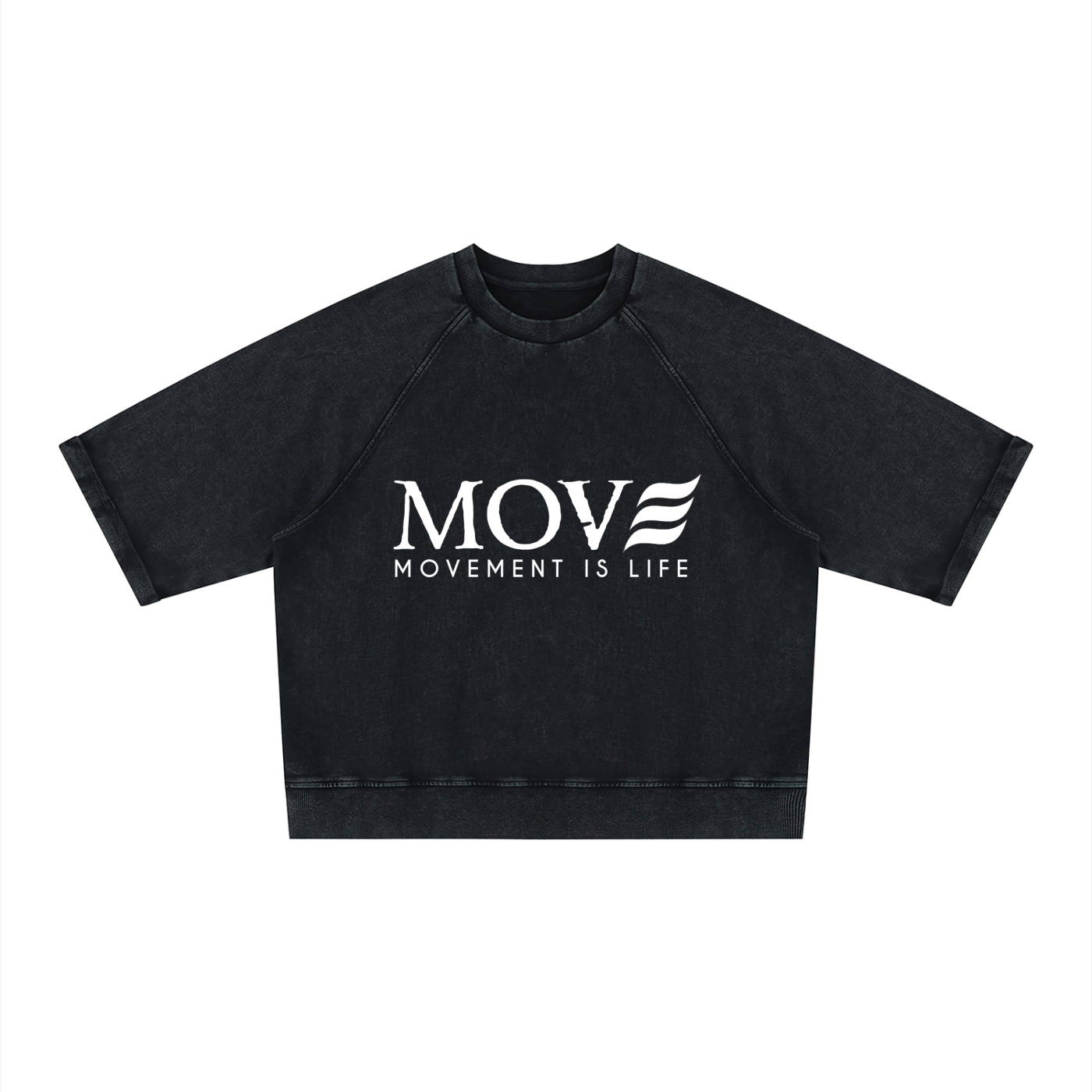 MOVE Vintage Wash Boxy Short Sleeve Sweatshirt