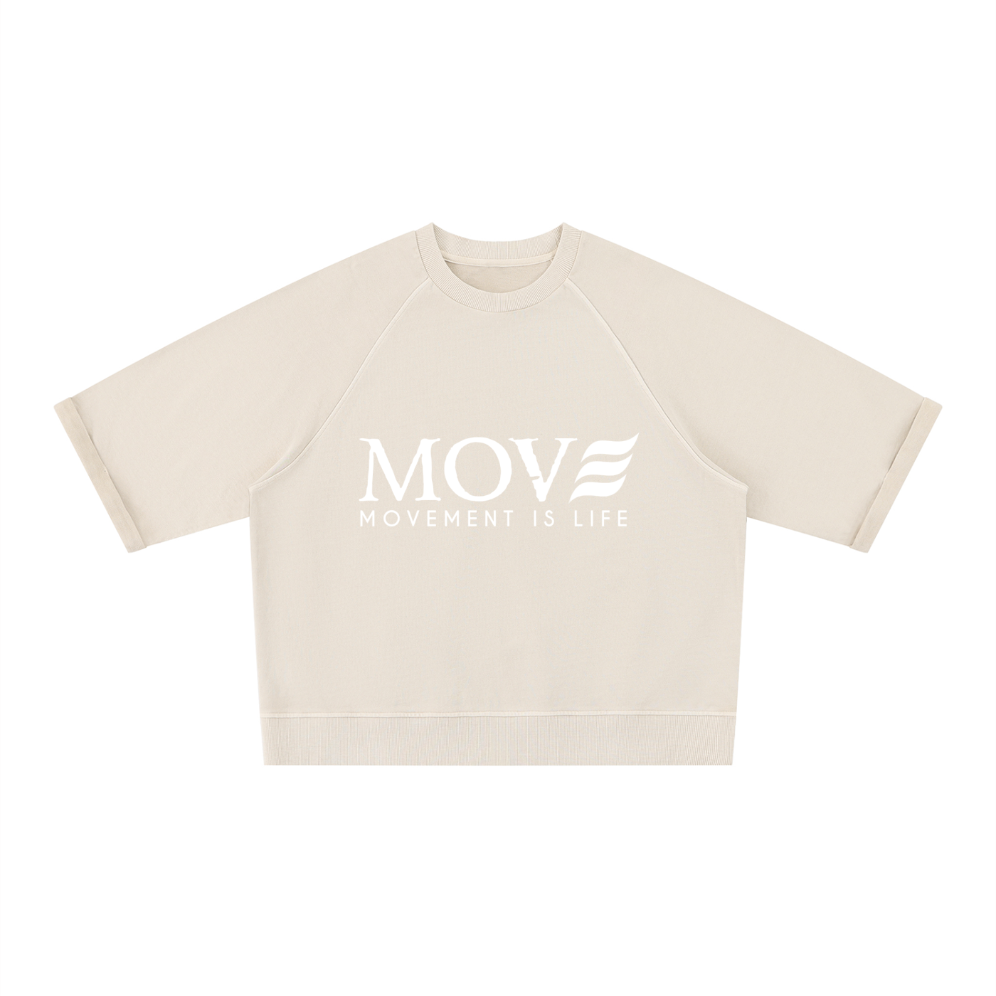 MOVE Vintage Wash Boxy Short Sleeve Sweatshirt